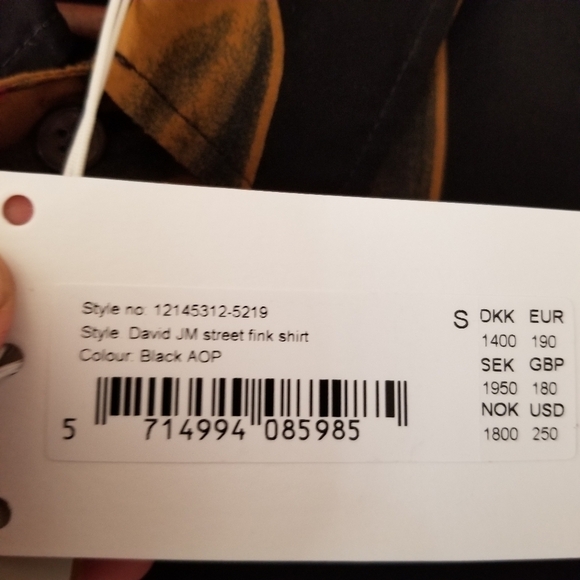 𝅺nwt Wood Wood David JM Street Fink Button Down Size Small - Picture 6 of 15